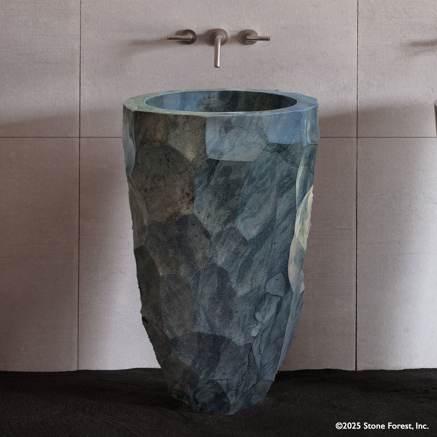 Lithic Pedestal Bath Sink - andesite