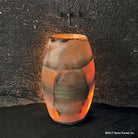 Barrel Pedestal Bath Sink carved from multi-color onyx