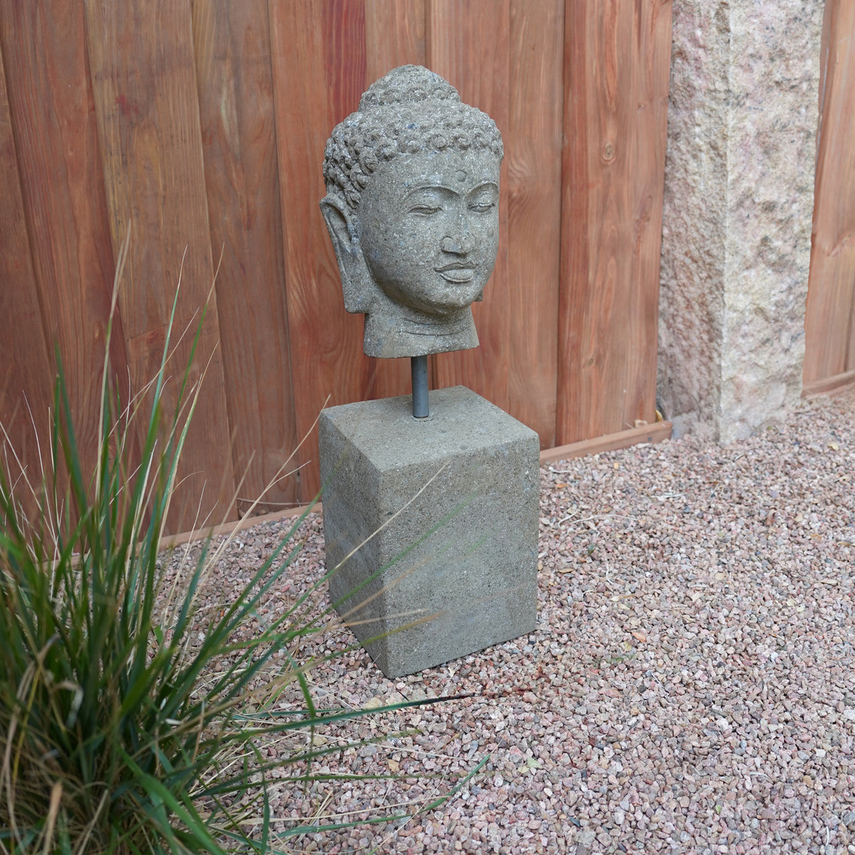 Buddha head on stand image 2 of 2