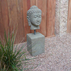 Buddha head on stand image 2 of 2