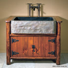 Natural Front Farmhouse Sink carved from black granite