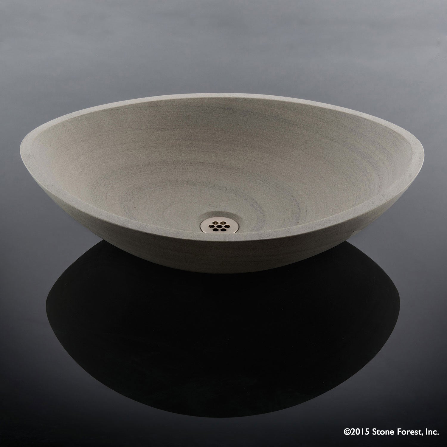 Akrotiri Vessel Bath Sink in Grigio Sandstone