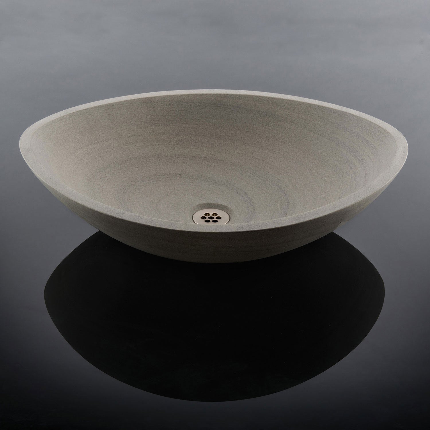 Akrotiri vessel sink in grigio sandstone