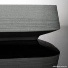 Rectangular gray vessel sink carved from grigio sandstone detail