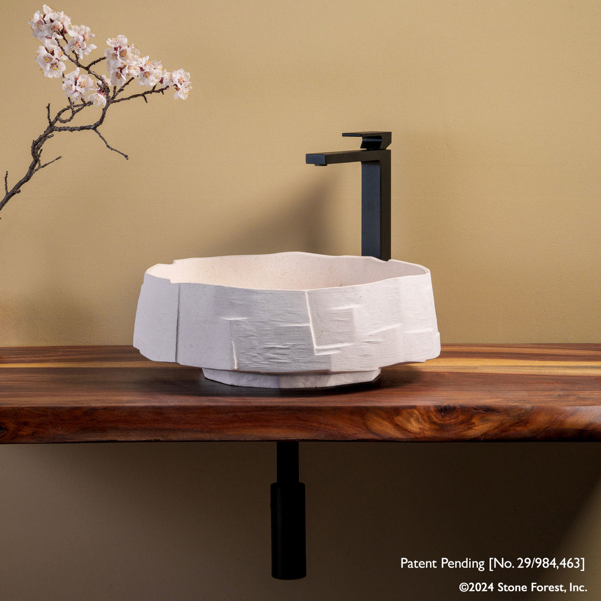 Limestone Edo vessel sink image 2 of 2