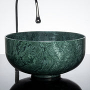 Tazza vessel sink in verde indio marble