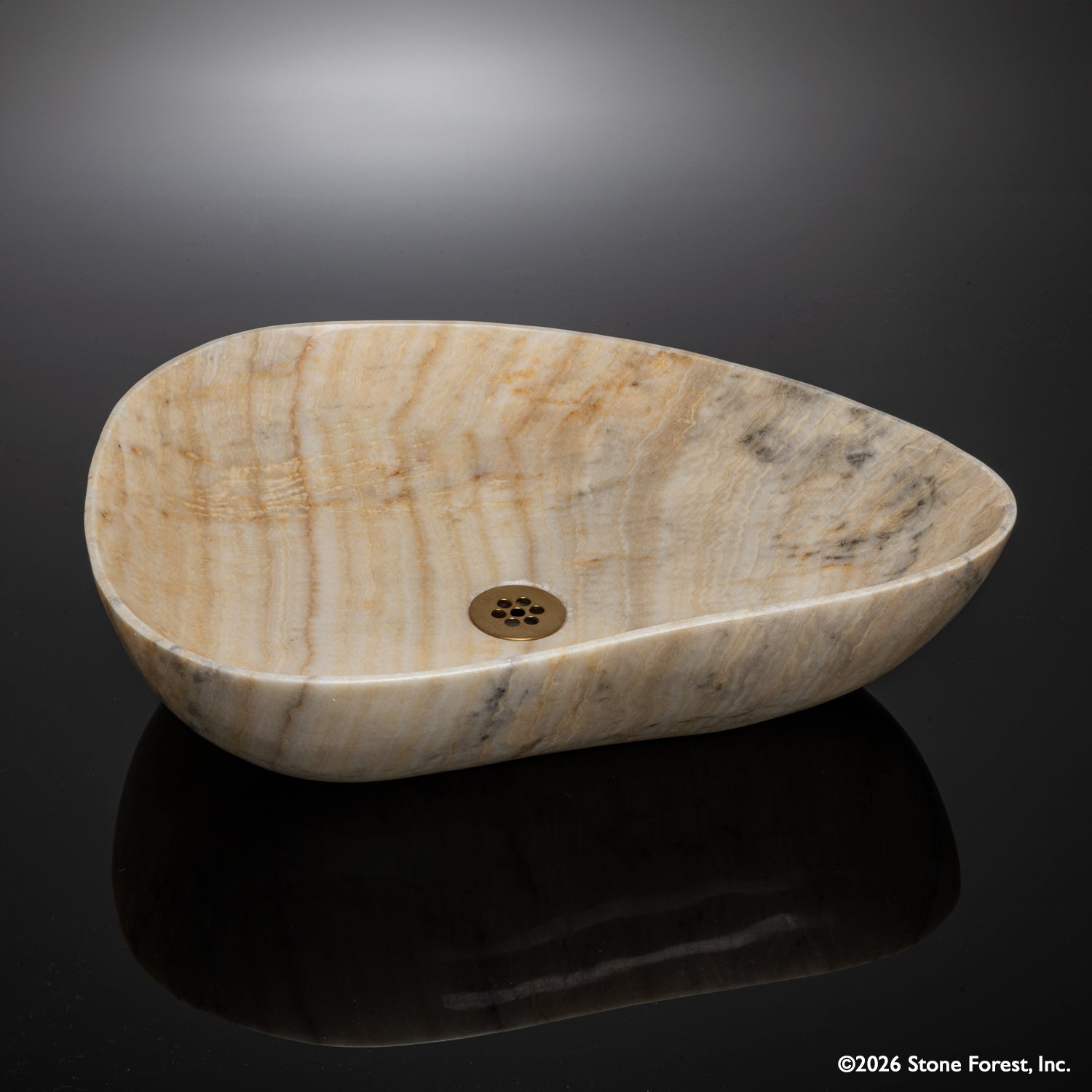 Honey onyx Kumo stone vessel sink 