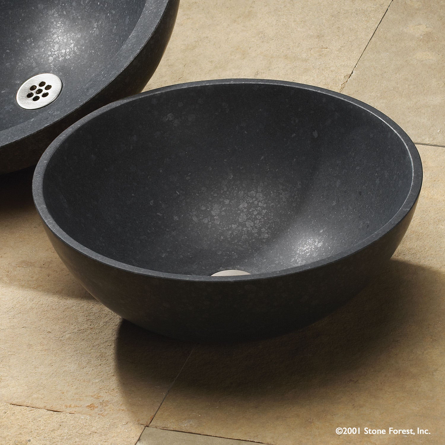 Honed basalt Urban Vessel  bath Sink