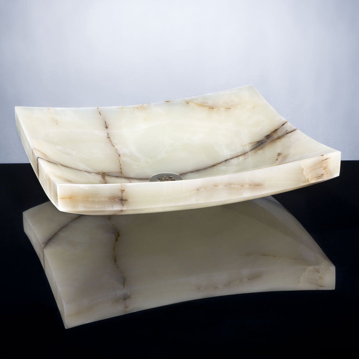 Custom Zen vessel sink in multi-onyx 