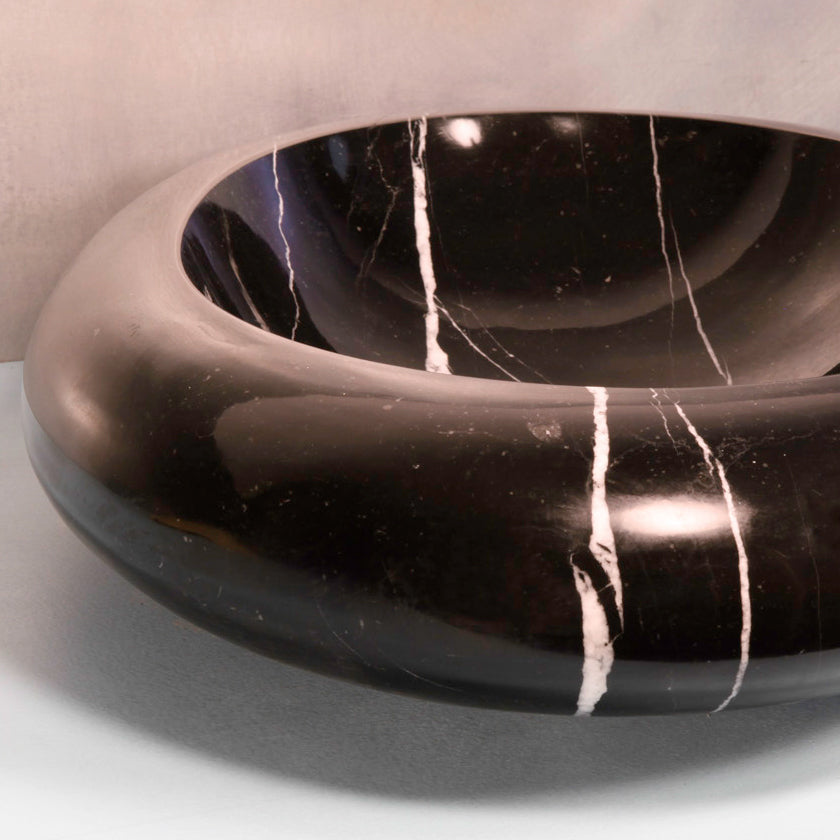 custom sink in nero marquina marble