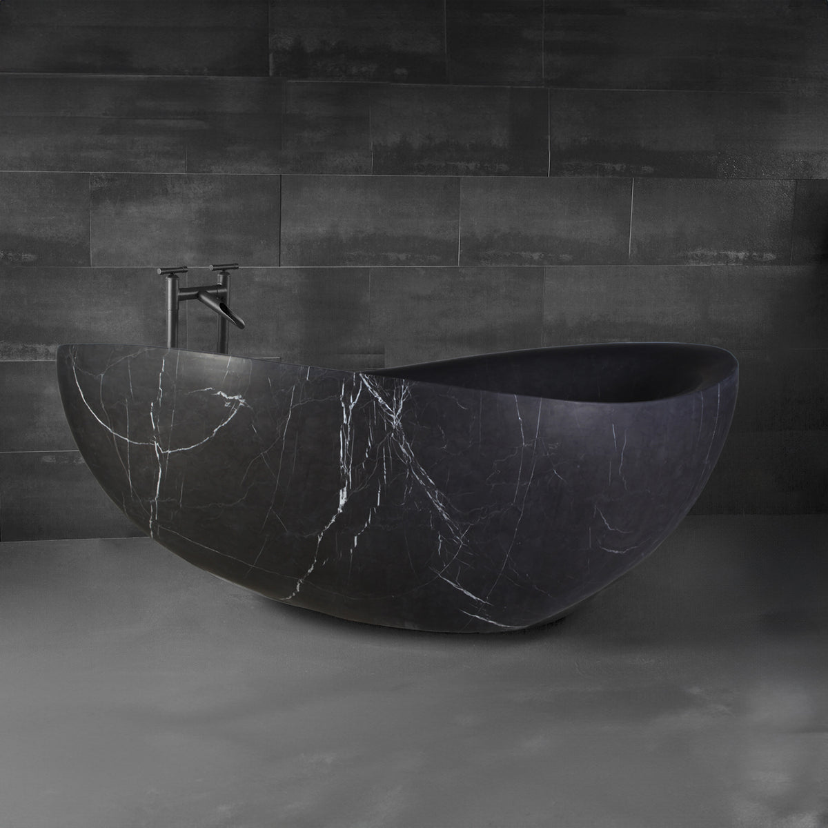 Custom Papillon Tub in honed nero marquina image 1 of 1