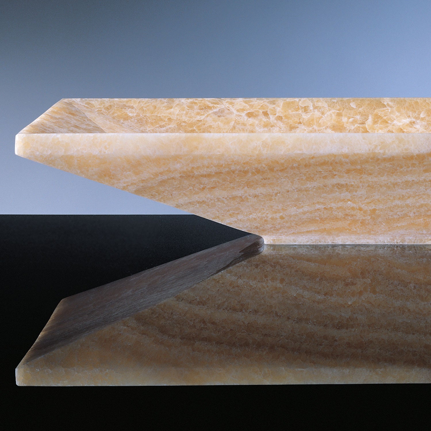 custom verona vessel sink close up in honey onyx