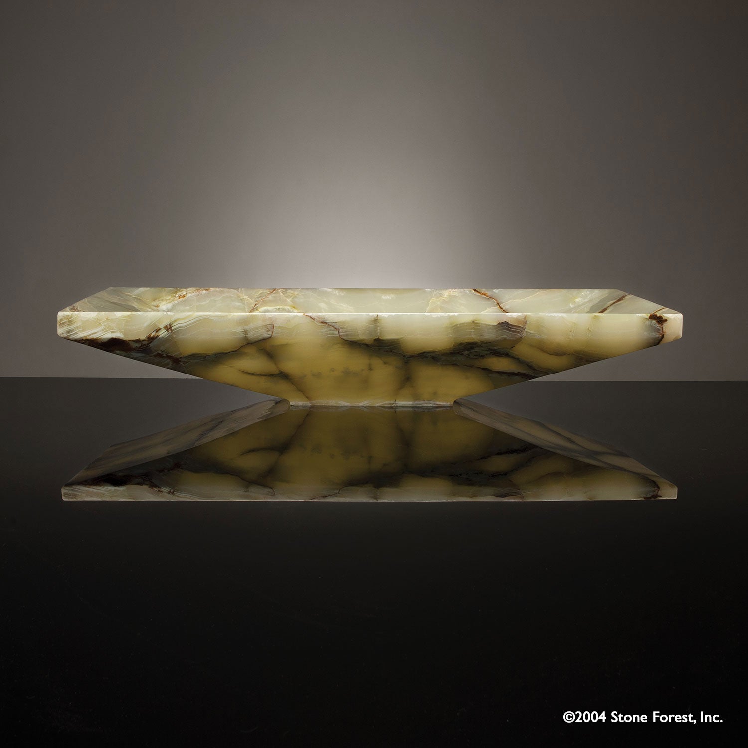 24" w Verona Vessel bath sink carved in  multi onyx stone