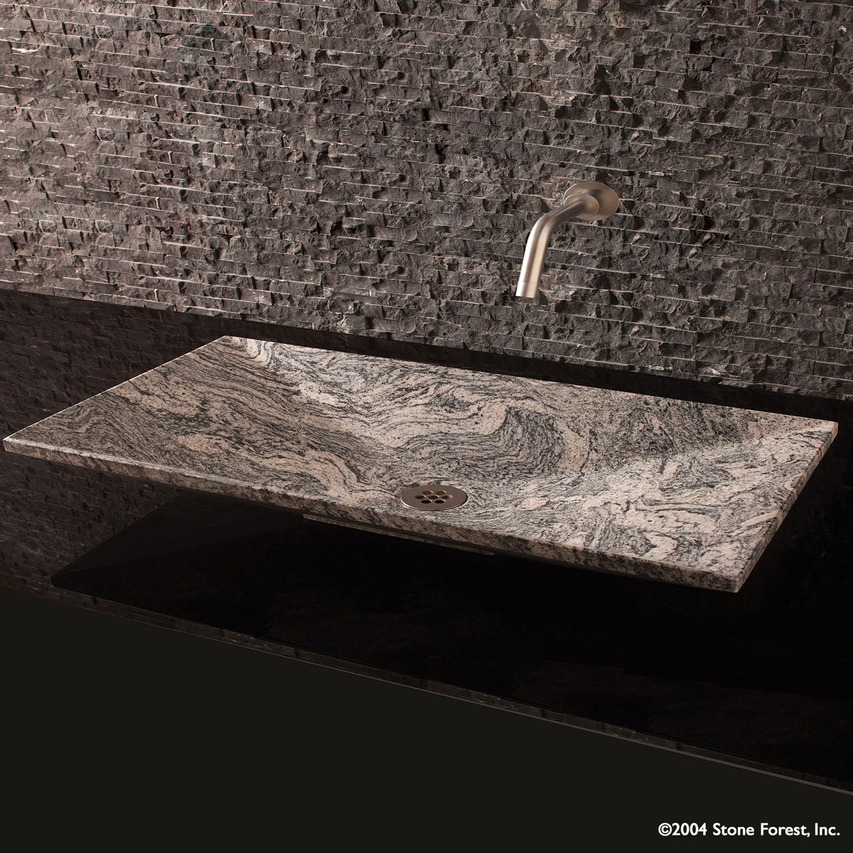 Verona Vessel bath sink carved in cumulo granite image 9 of 9