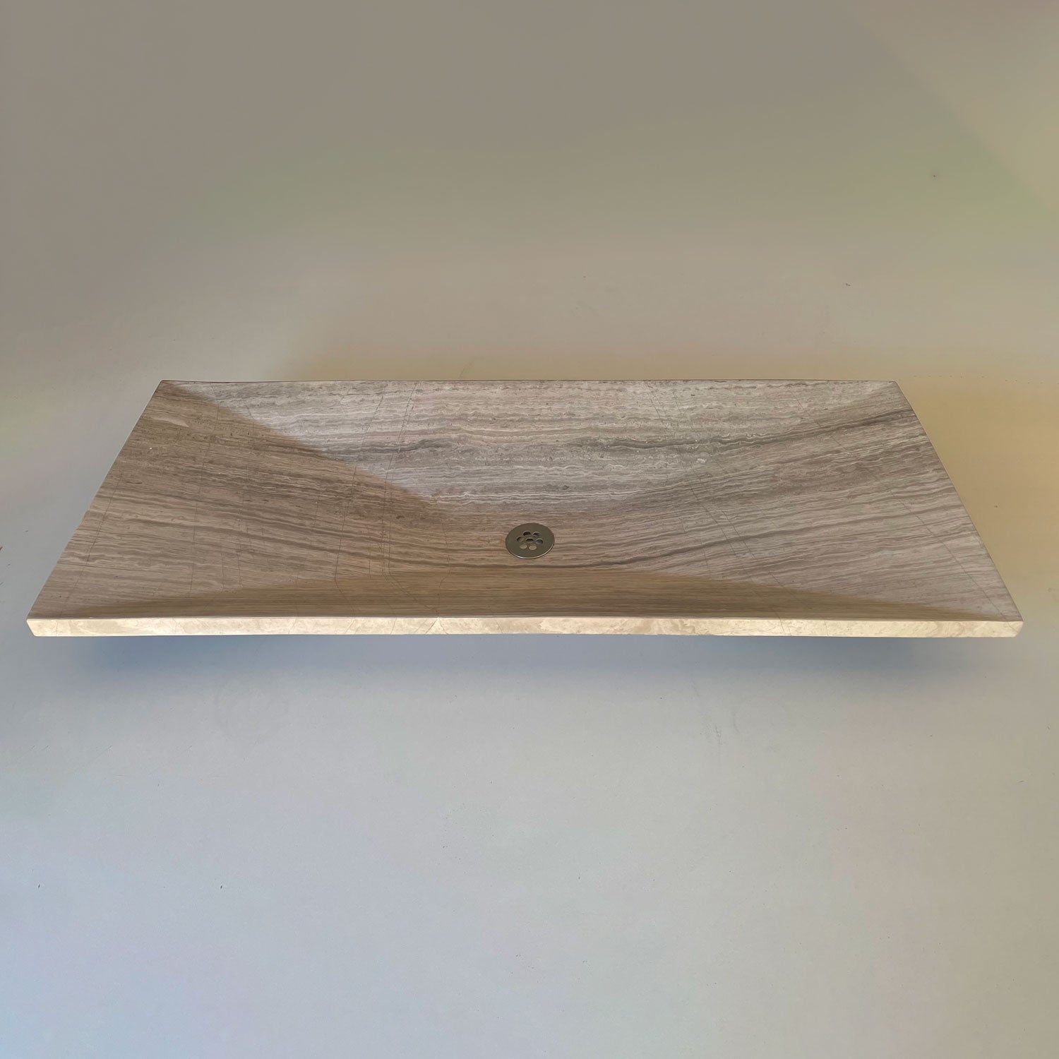 Verona Vessel Bath Sink carved from siena silver gray marble