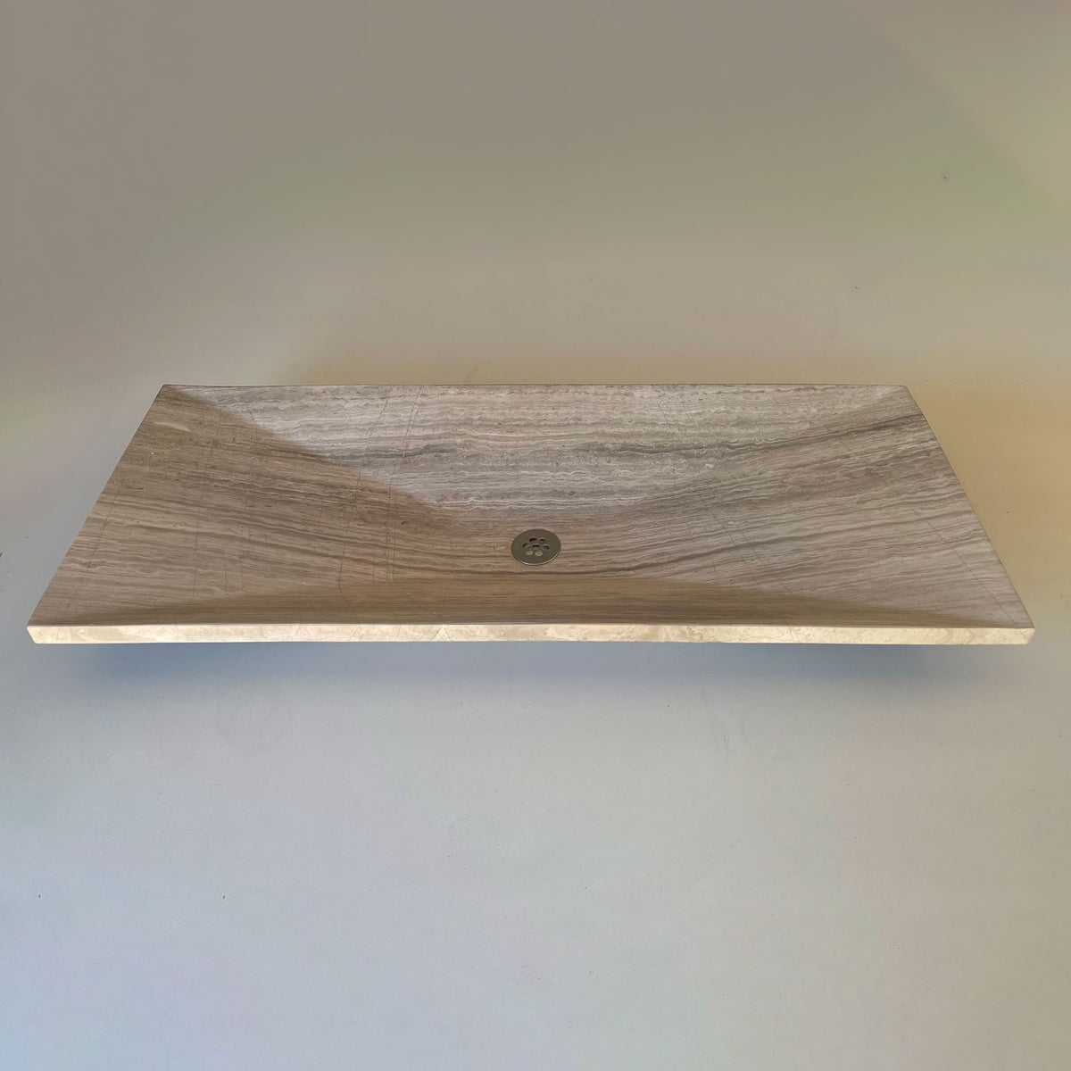 Verona Vessel Bath Sink carved from siena silver gray marble image 1 of 2