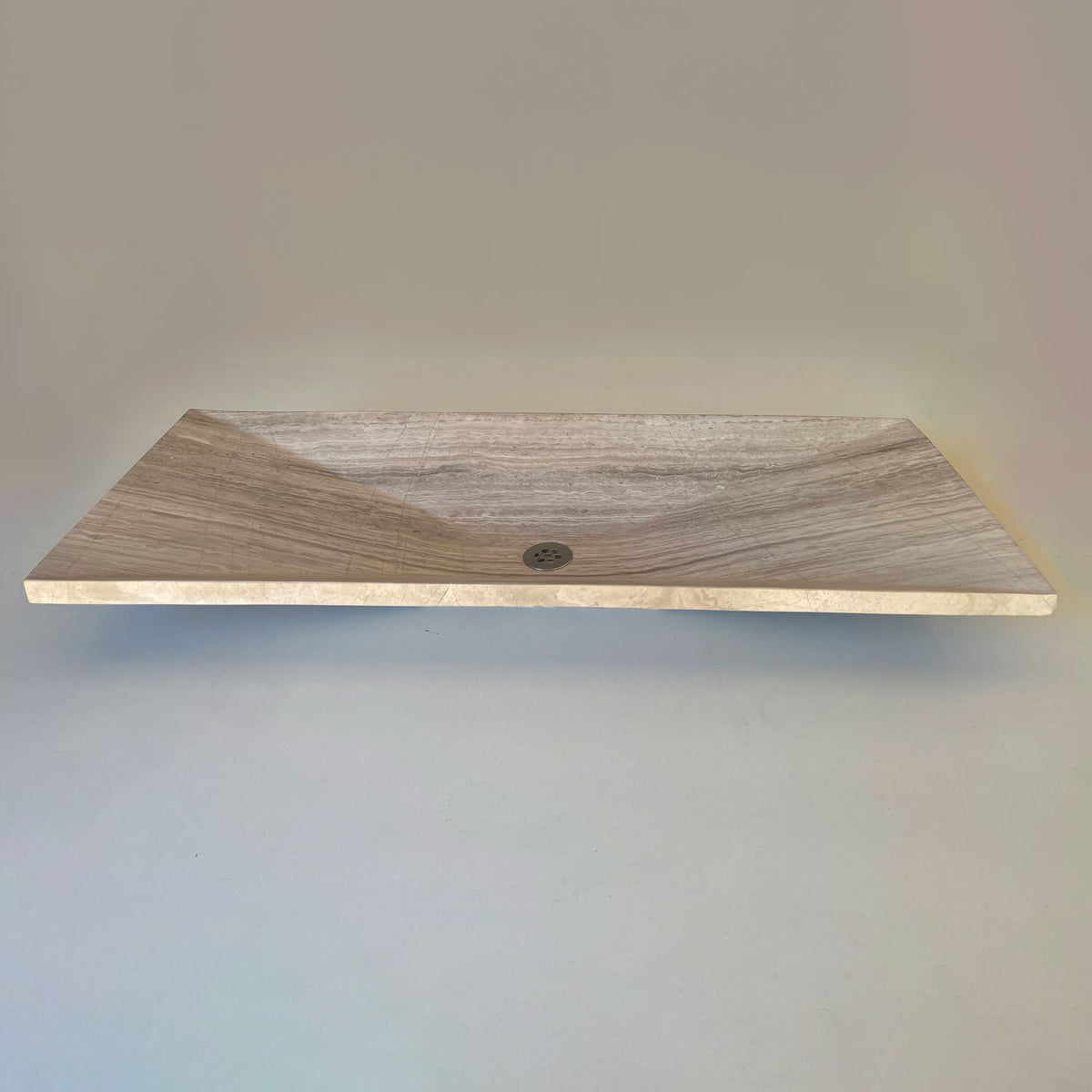 Verona Vessel Bath Sink carved from siena silver gray marble image 2 of 2
