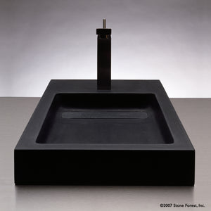 Bento vessel bath sink in black granite with honed finish.  image 2 of 2