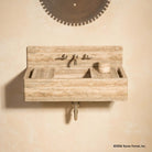 Italian  Solver Cream Travertine modular sink  with backsplash and accessories