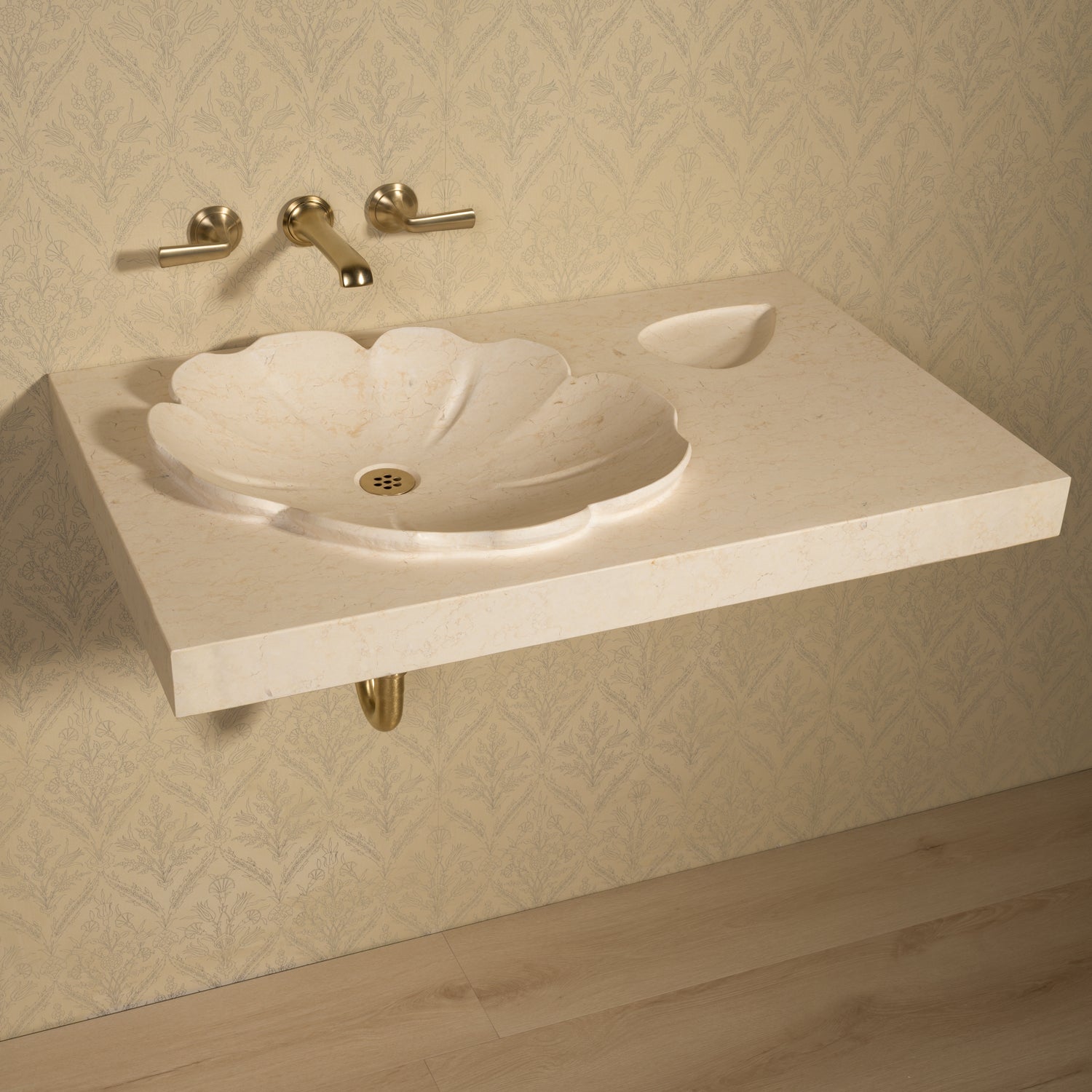 Sakura console top in papiro gold marble