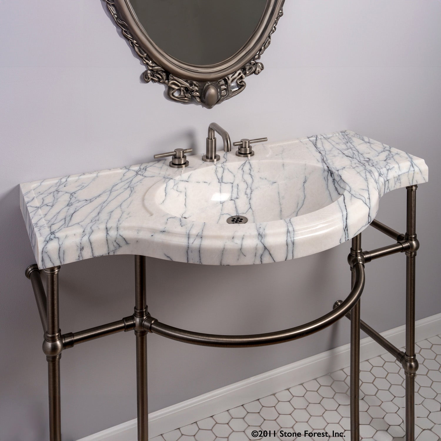 Renaissance Vanity Sink  Viola Bianco Marble