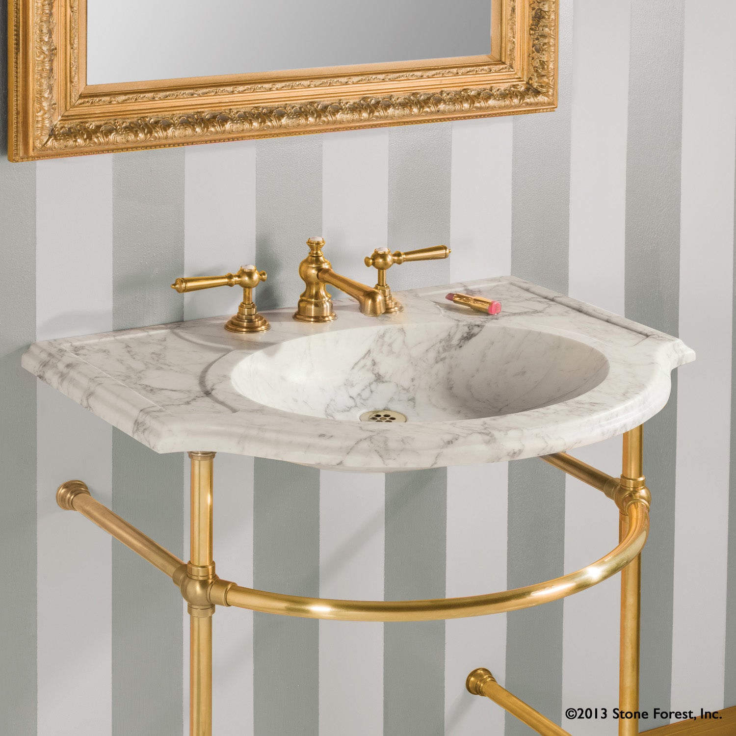 Petite Renaissance Bath Console carrara marble