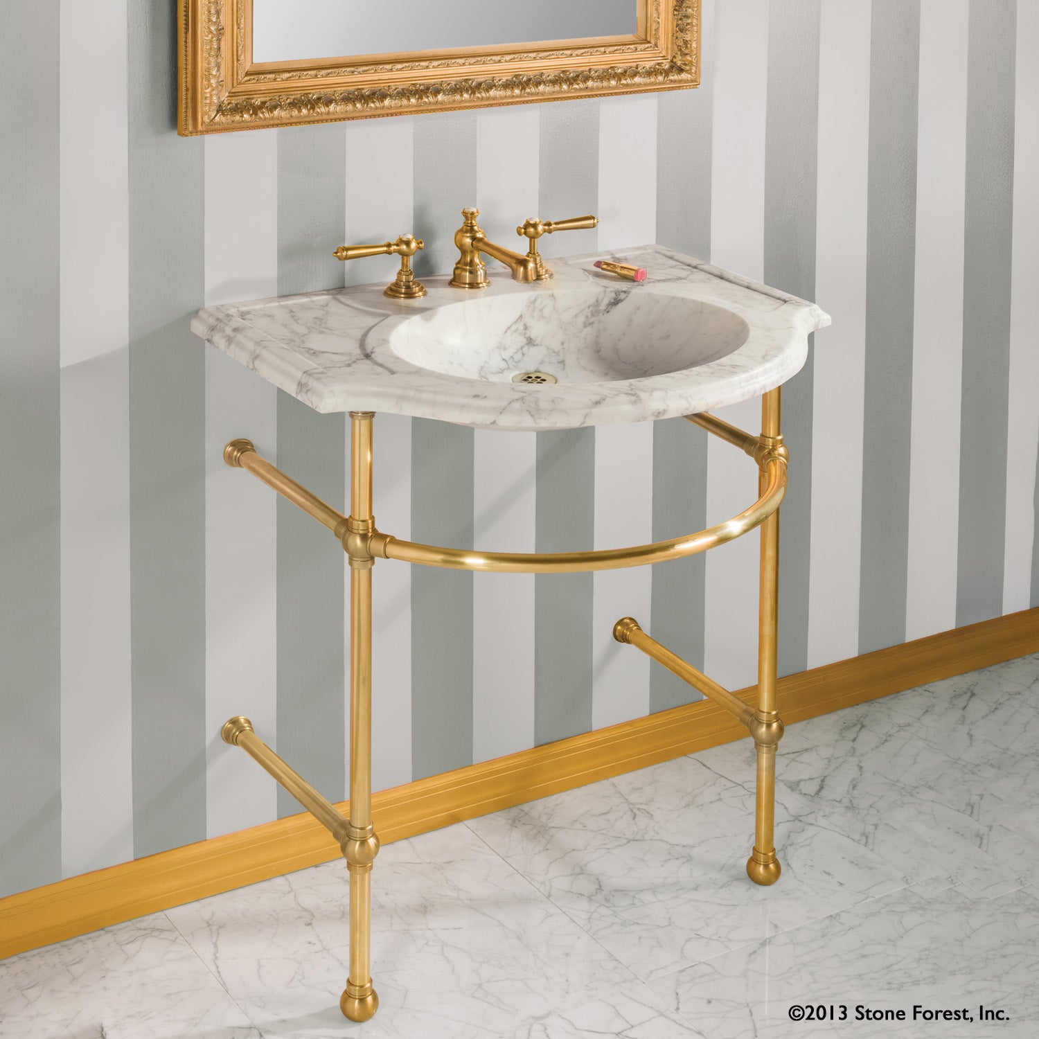 Petite Renaissance Bath Console carrara marble