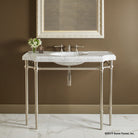 Bayonne Console Top Italian Carrara Marble on tapered legs in satin nickel