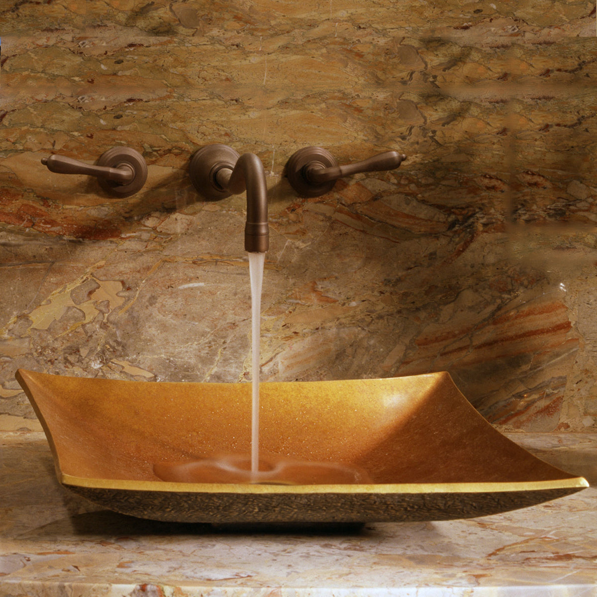 Zen Vessel sink in weathered bronze