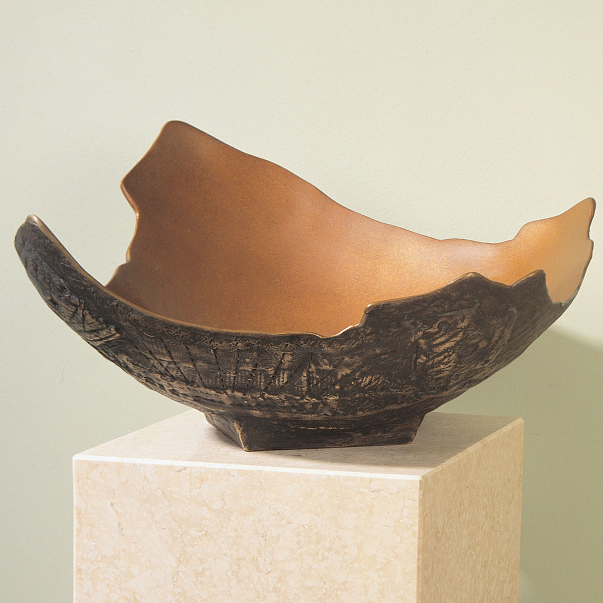 Chalice vessel sink in weathered bronze
