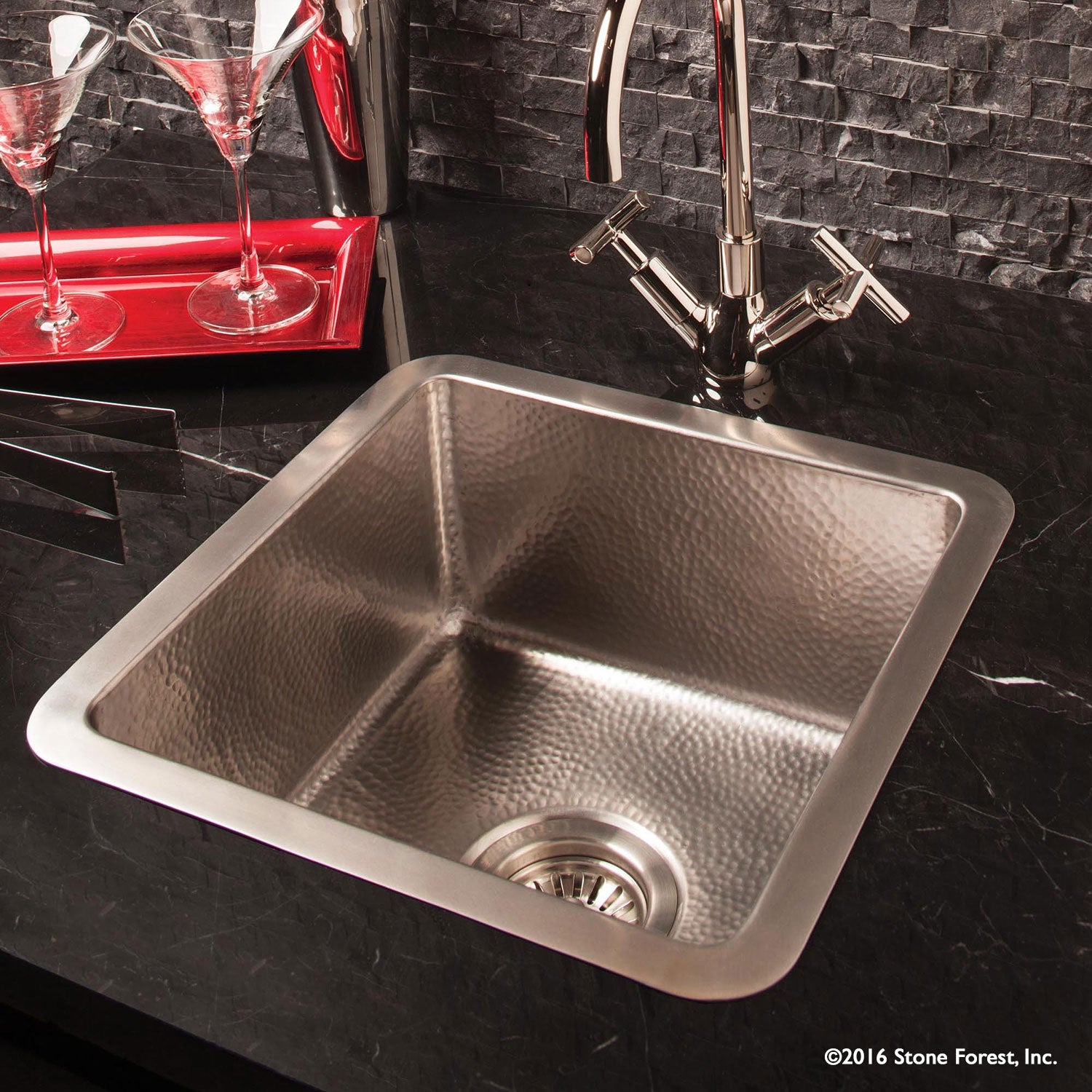 brushed stainless steel bar sink