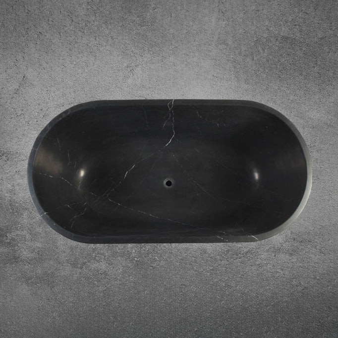 Black Marble freestanding bathtub top view image 2 of 3