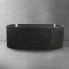 Black Marble freestanding bathtub side view