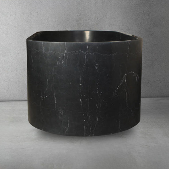 Black Marble freestanding bathtub end view