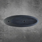Custom Infinity Pedestal Sink in honed black granite
