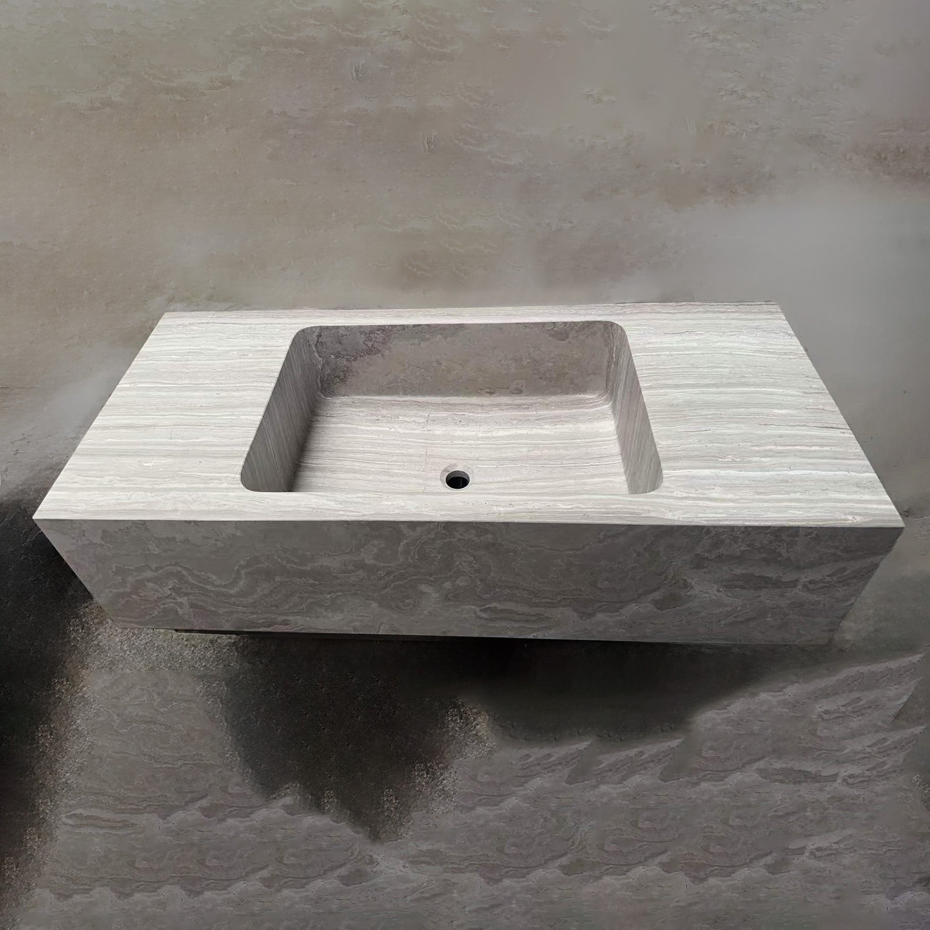 Custom Siena SIlver Gray Marble Vanity