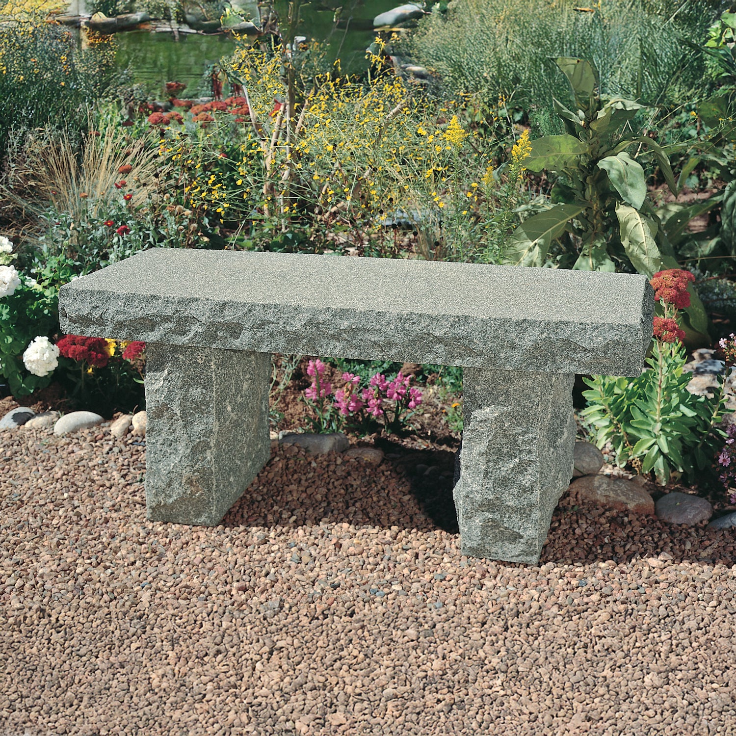 Gray Granite traditional bench
