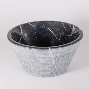 Stone Forest Cono Vessel Sink carved from Nero Marquina image 2 of 3