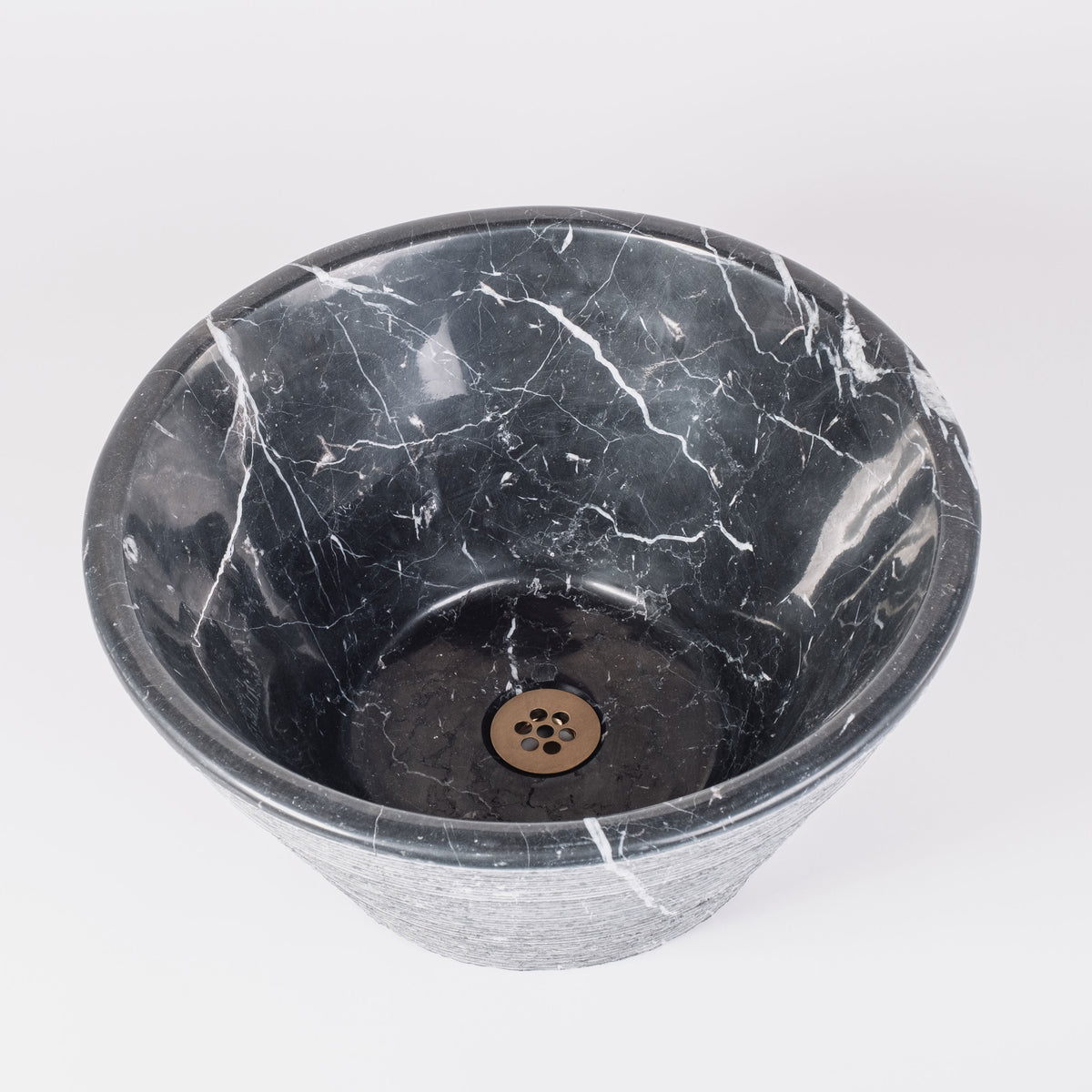Stone Forest Cono Vessel Sink carved from Nero Marquina image 3 of 3
