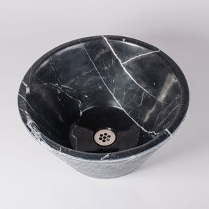 Stone Forest Cono Vessel Sink carved from Nero Marquina image 2 of 2