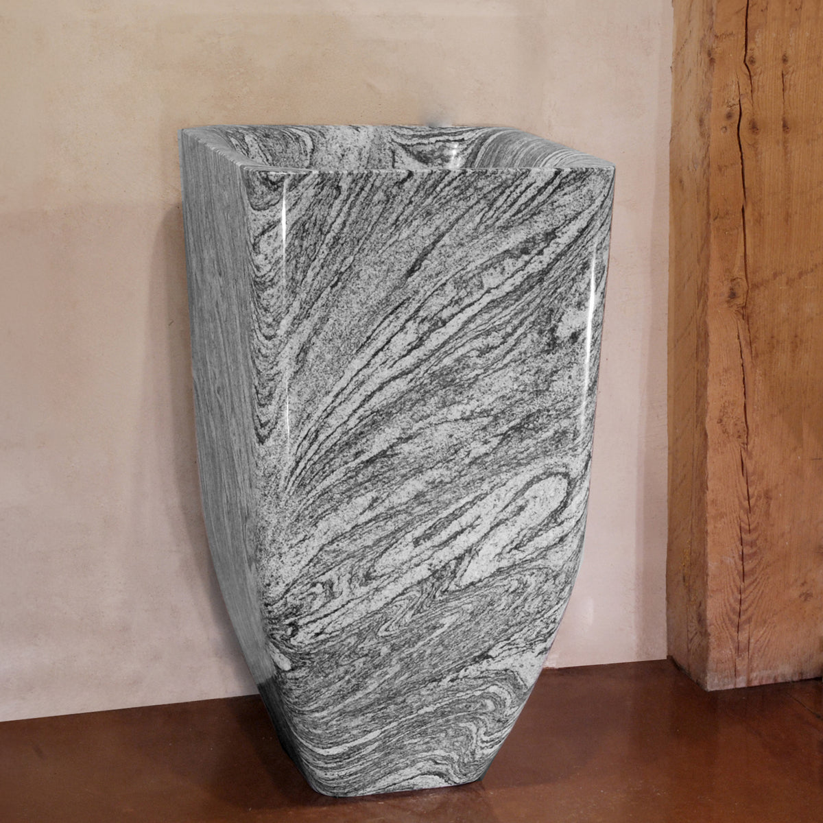 Custom Pedestal Sink carved from cumulo granite image 1 of 1