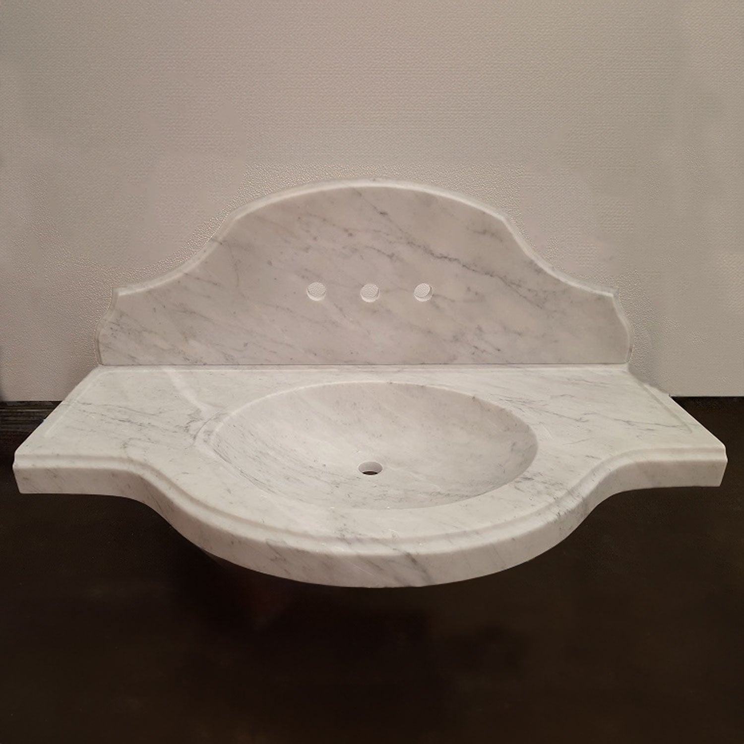 Custom Renaissance Vanity sink with backsplash