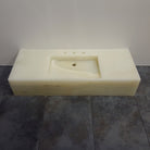 Custom Vanity Top with integral sink in white onyx
