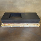 Custom Vanity Top with integral sink in honed basalt