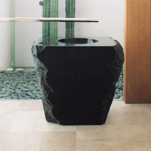 Custom Pedestal Sink carved from black granite image 2 of 2