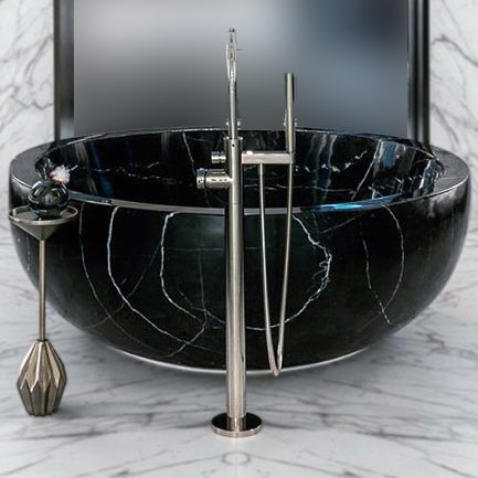 Custom nero marquina marble bathtub