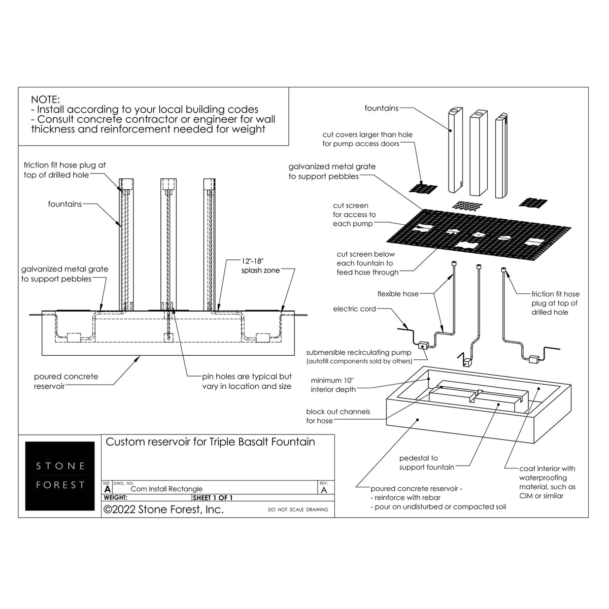 Suggested Custom Installation Diagram for Triple Basalt Fountains image 1 of 1