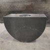 Custom Moon Sink in Marquina Taupe Marble