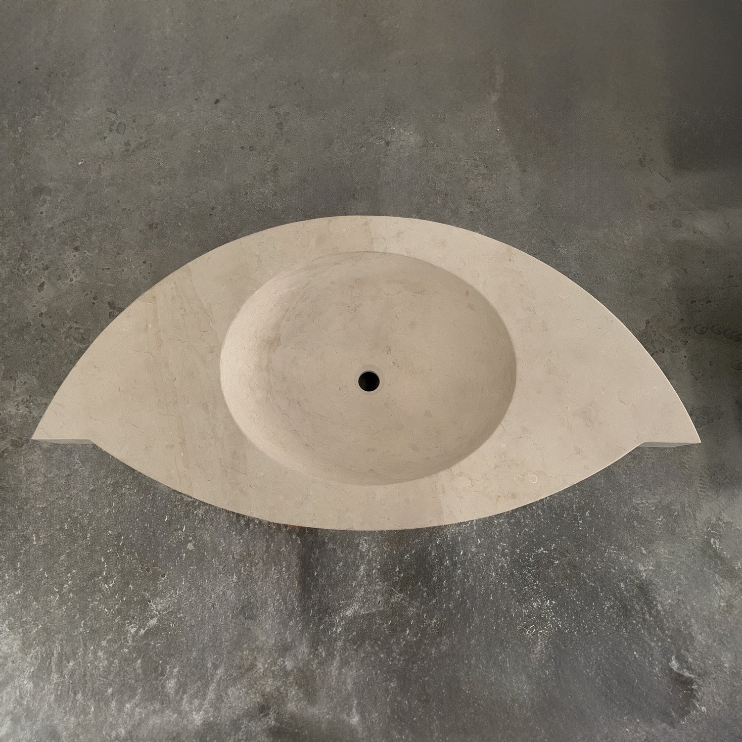 Custom Pipiro bath vanity with oval integral sink