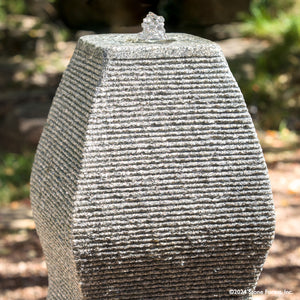 The Wave Fountain sculpted from a block of black & white  granite. image 5 of 5